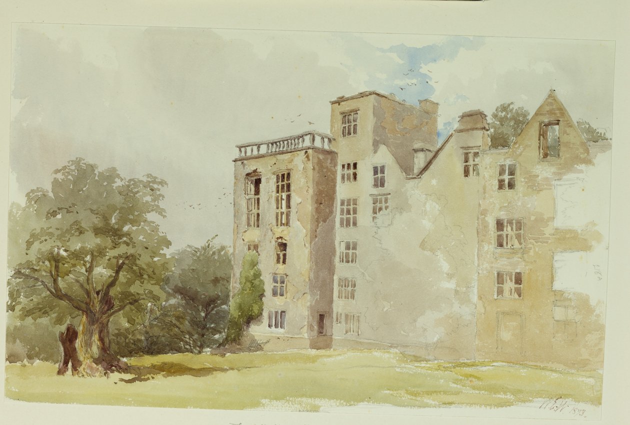 Hardwick Old Hall (aguarela sobre papel) de William Henry Hunt