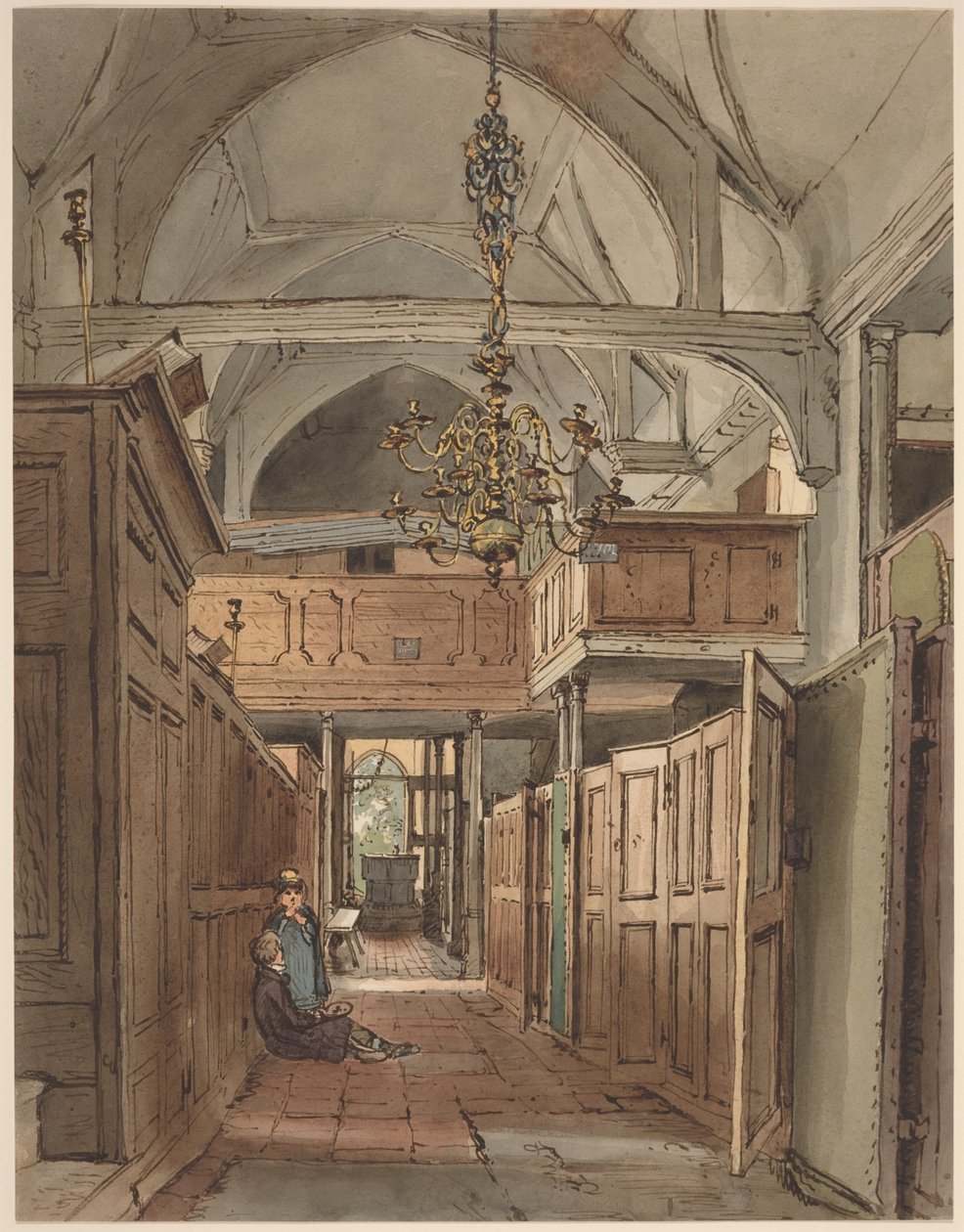 Interior da Igreja de Bushey de William Henry Hunt