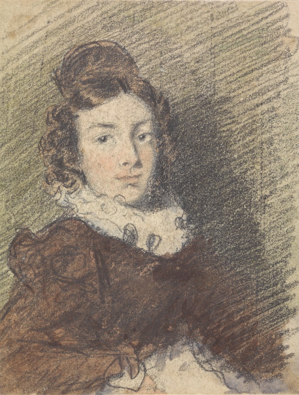 Estudo do retrato de uma rapariga de William Henry Hunt
