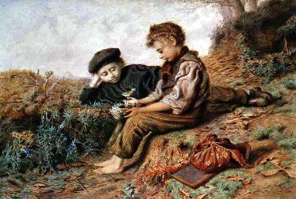 Meninos de escola com um ninho roubado de William Henry Hunt
