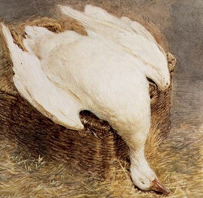 Natureza Morta de um Ganso Morto com um Cesto de William Henry Hunt