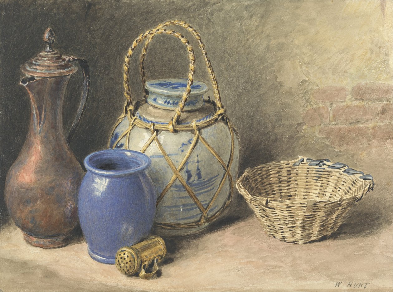 Ainda vida com jarro de gengibre, c.1825 (wc sobre grafite sobre papel) de William Henry Hunt