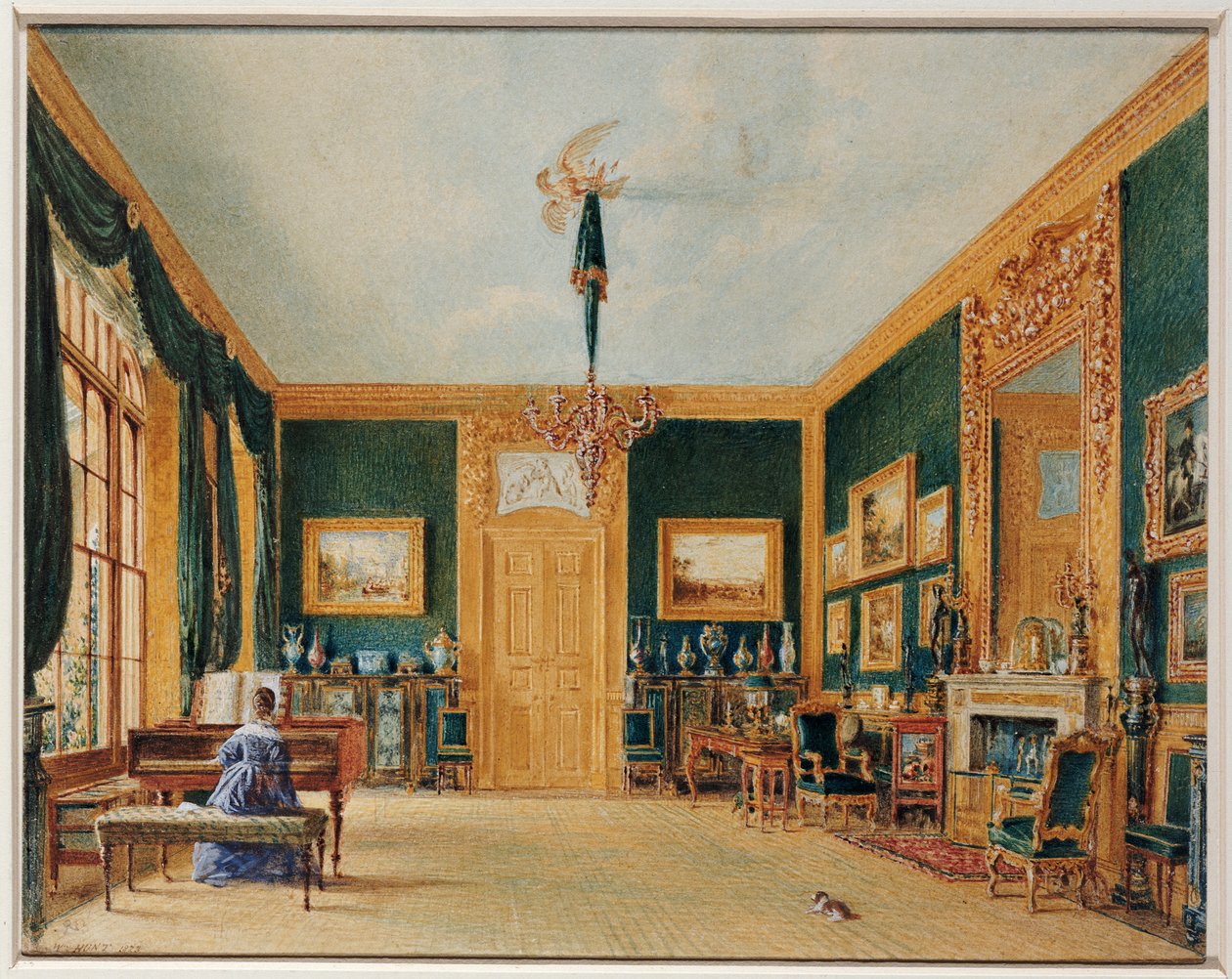 A sala verde do conde de Essex em Cassiobury, 1823 de William Henry Hunt