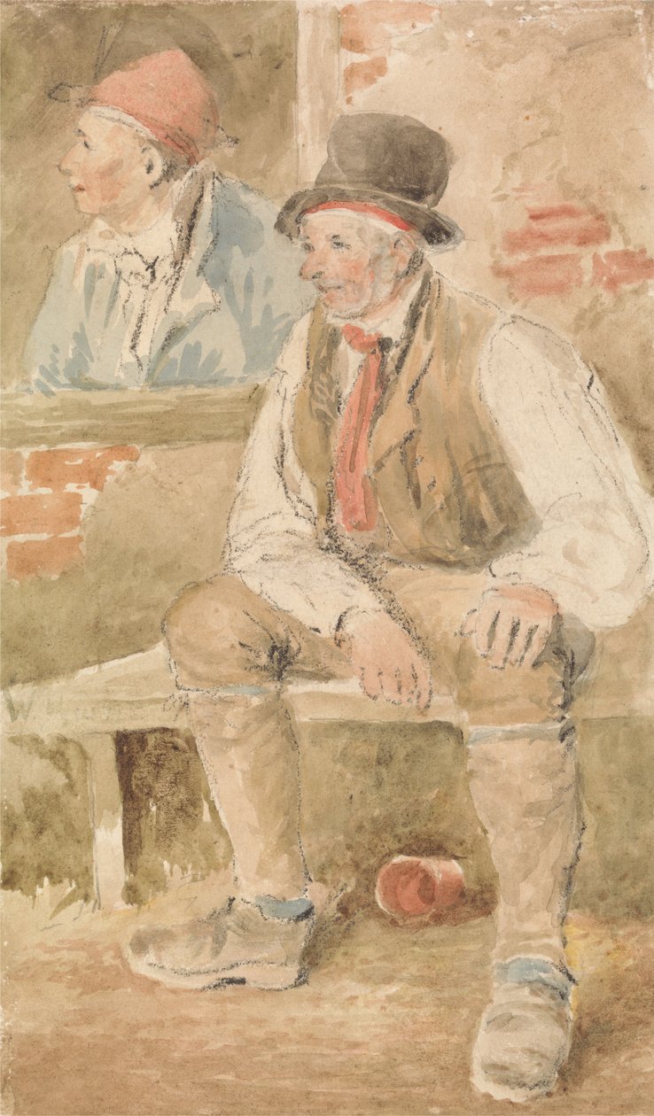 Dois camponeses junto a uma janela de William Henry Hunt