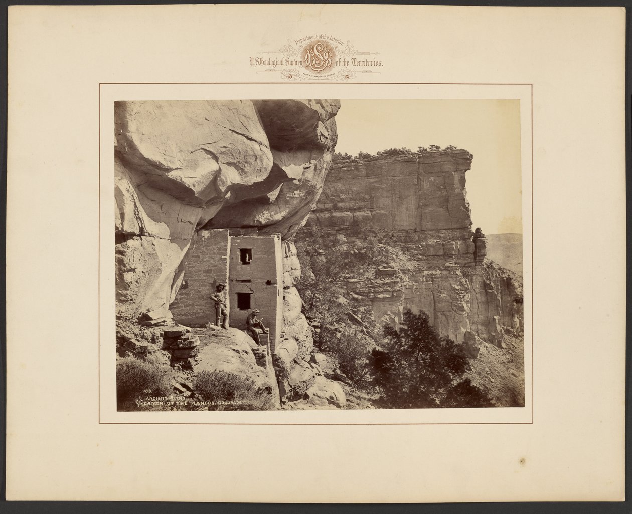 Ruínas antigas no Cañon do Mancos, Colorado de William Henry Jackson