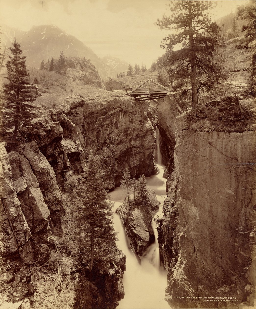 Ponte sobre o rio Uncompagre, perto de Ouray de William Henry Jackson