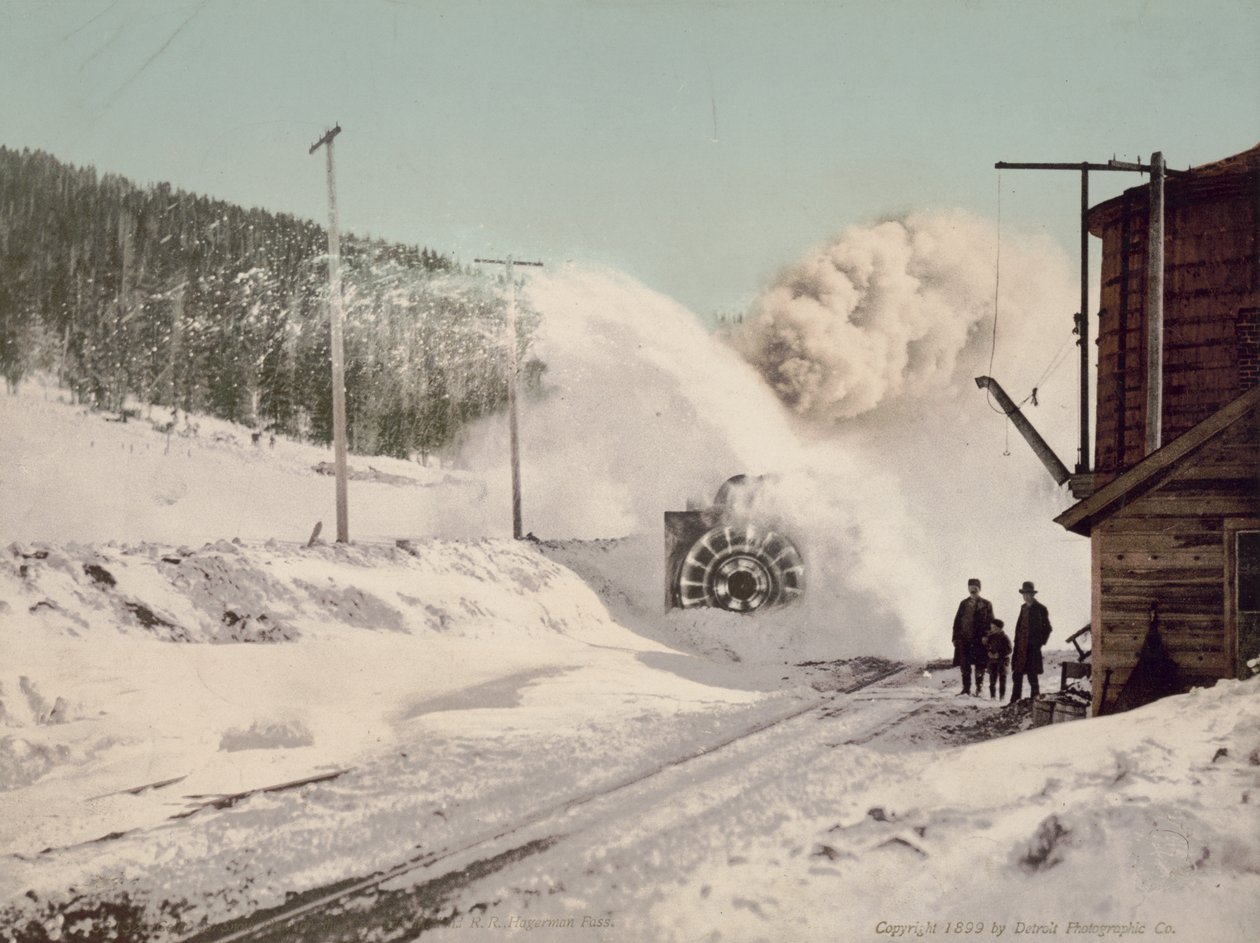 Arado de neve do Colorado no Colorado Midland Railroad no Hagerman Pass de William Henry Jackson