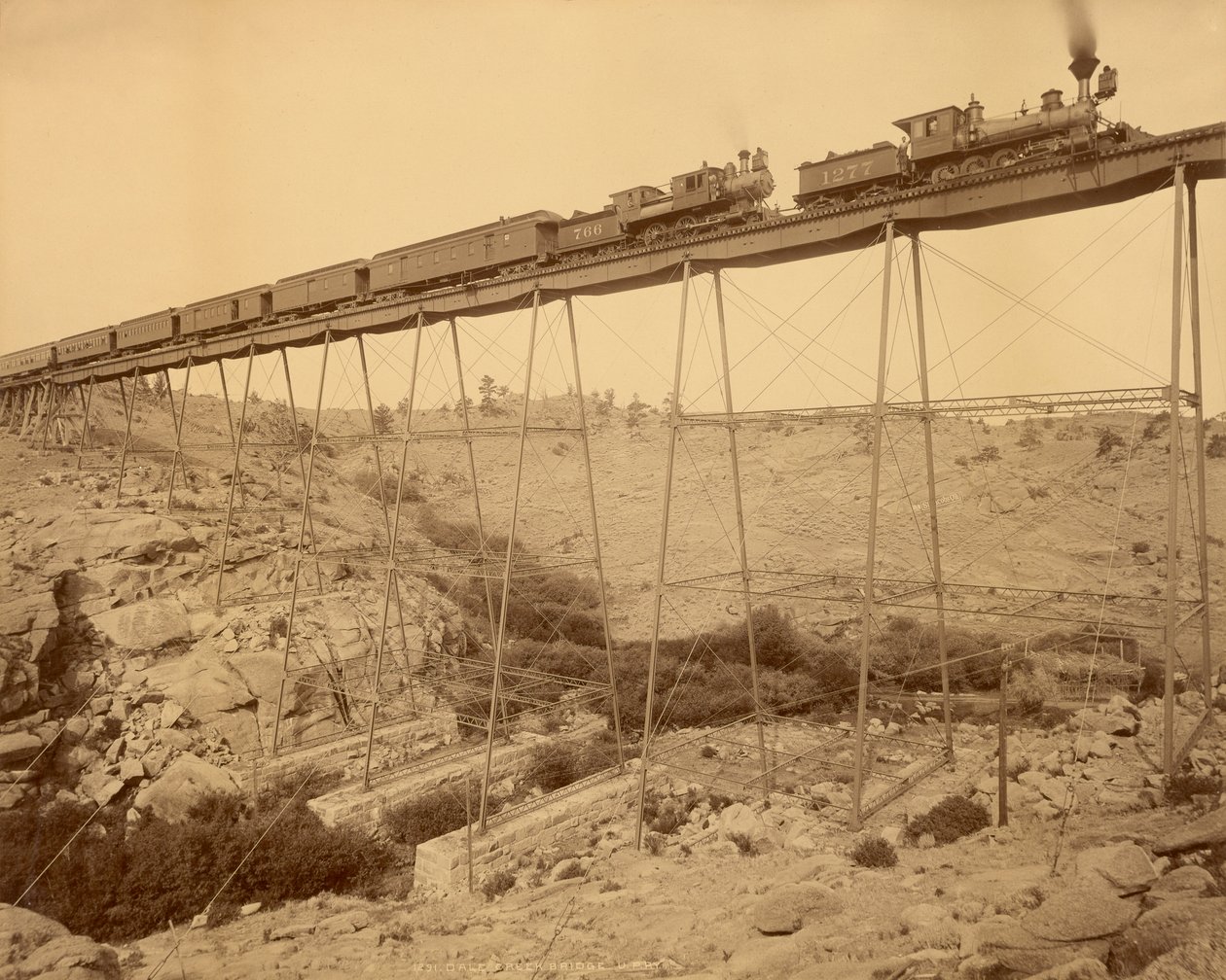 Ponte Dale Creek, Wyoming por Jackson de William Henry Jackson