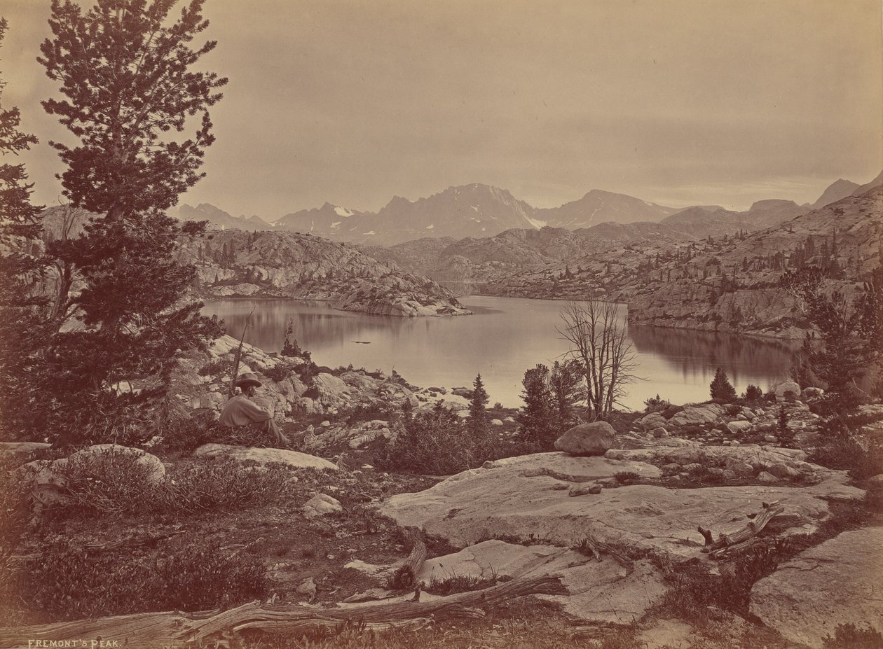 O Pico de Fremont, no Desfiladeiro do Rio Wind, no Wyoming de William Henry Jackson