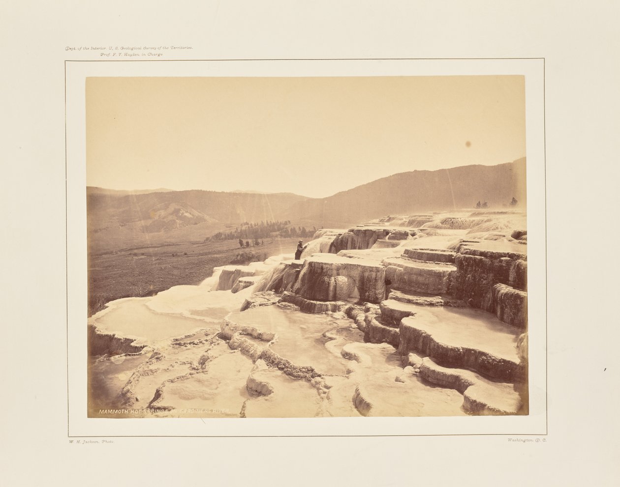 Mammoth Hot Springs no rio Gardiner de William Henry Jackson