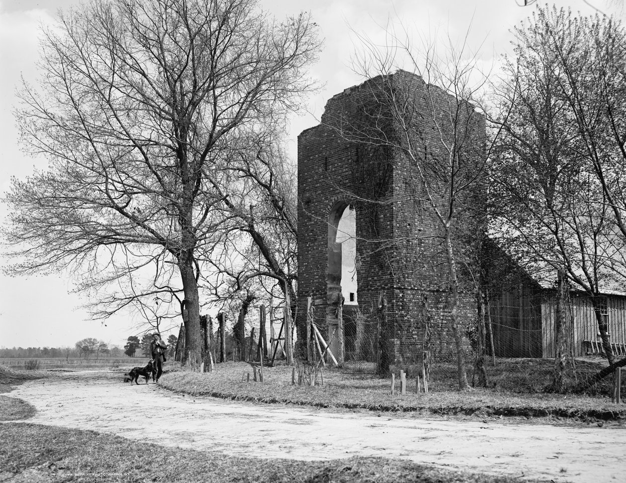 Igreja Velha, Jamestown, Virgínia, c.1902 (foto) de William Henry Jackson