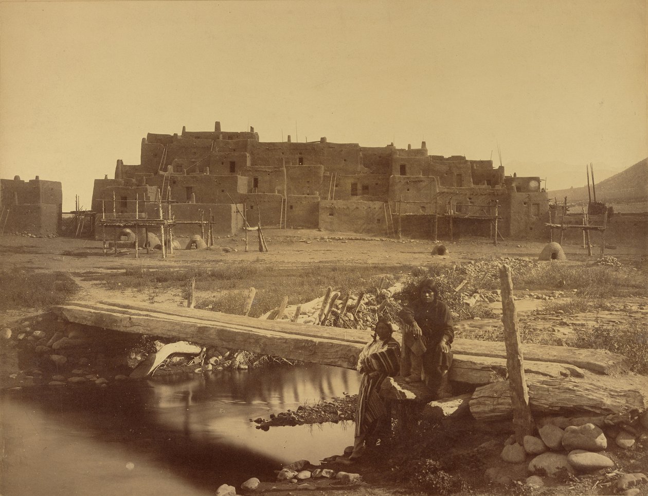 Pueblo de Taos, norte do Novo México, Ferrovia de Denver e Rio Grande de William Henry Jackson