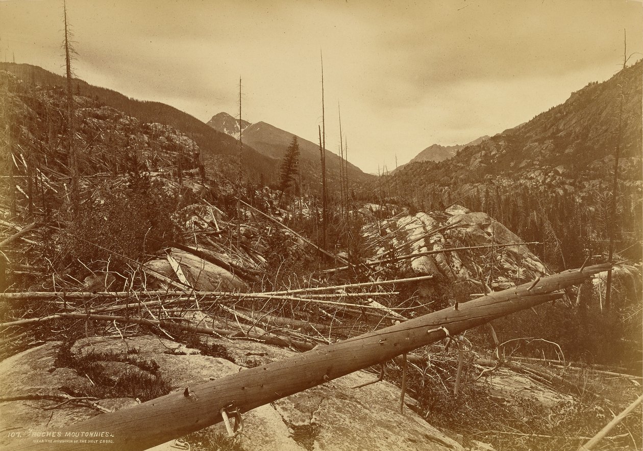 «Roches Moutonnées» perto da Montanha da Santa Cruz de William Henry Jackson