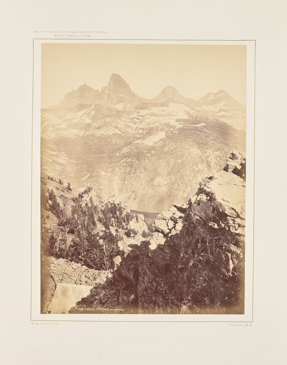 Os três Tetons, monte Hayden de William Henry Jackson