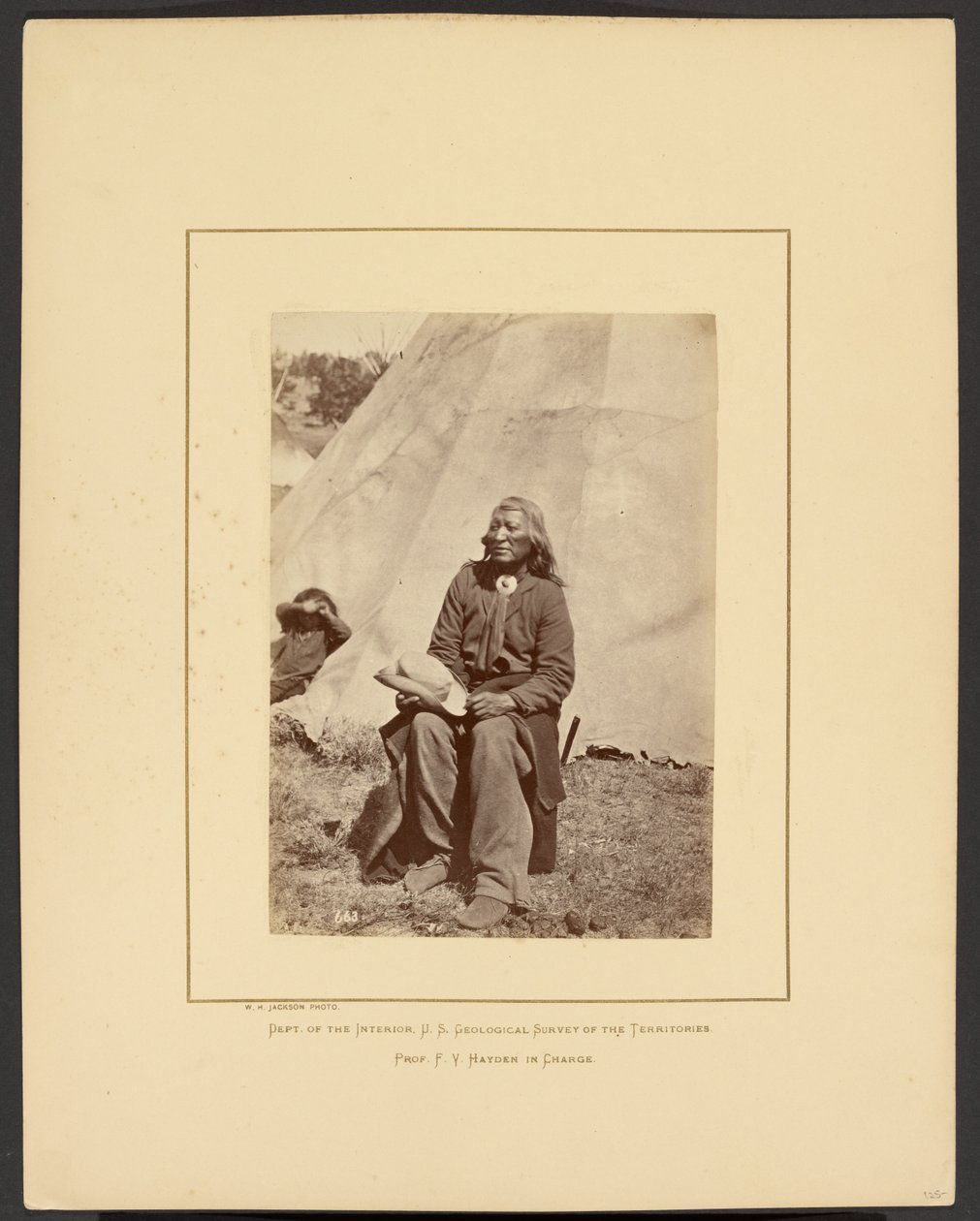 [Washakie ou Atira o Búfalo que Corre, Shoshone, Montanhas do Rio Wind, Wyoming] de William Henry Jackson