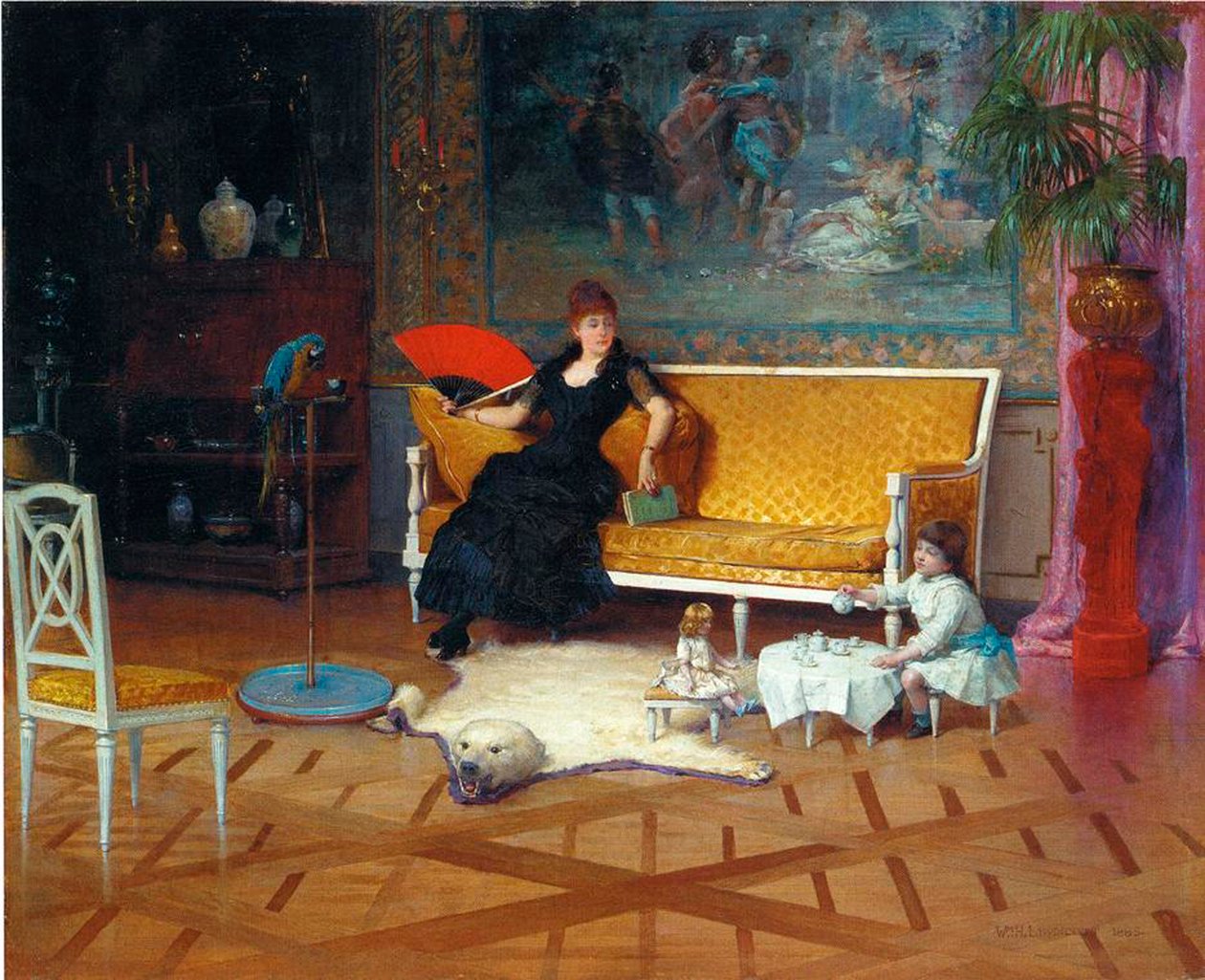 Hora do chá da boneca, 1885 de William Henry Lippincott