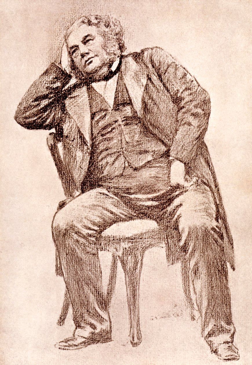 Mark Lemon, editor do século XIX da revista Punch, 1909. de William Henry Margetson