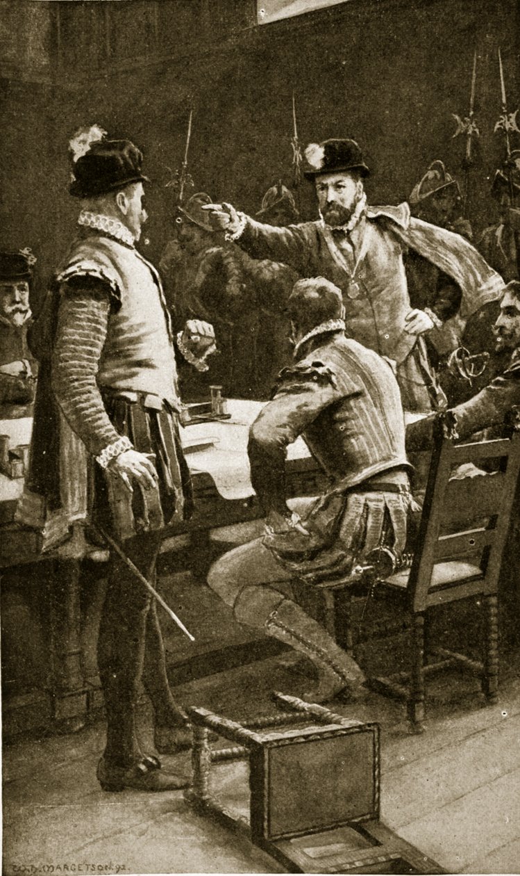 Regent Moray prende seus inimigos, ilustração de 1569, da "História da nação britânica" de Hutchinson, c.1923 de William Henry Margetson