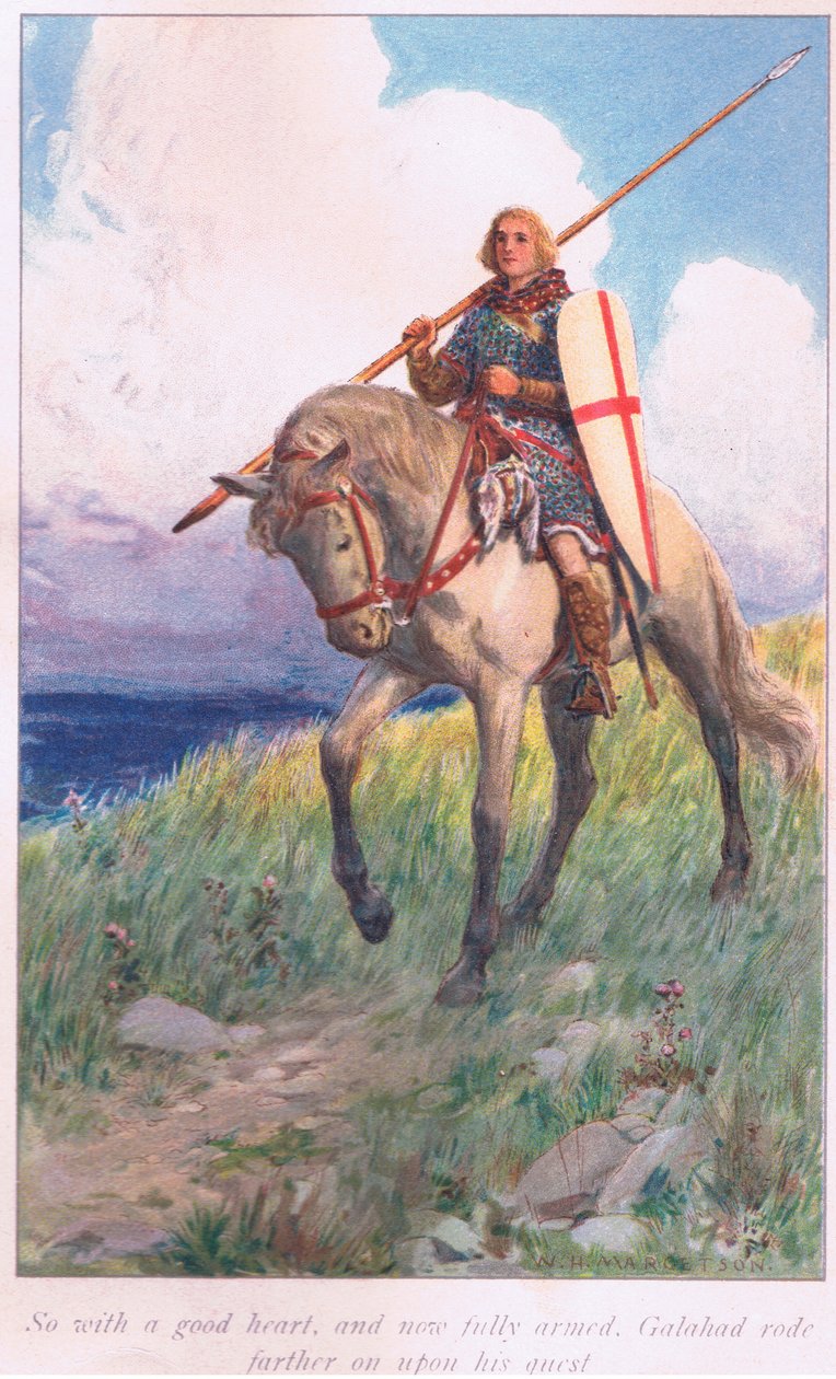 Então, com bom coração e mais completamente armado, Galahad seguiu em frente com sua missão de William Henry Margetson