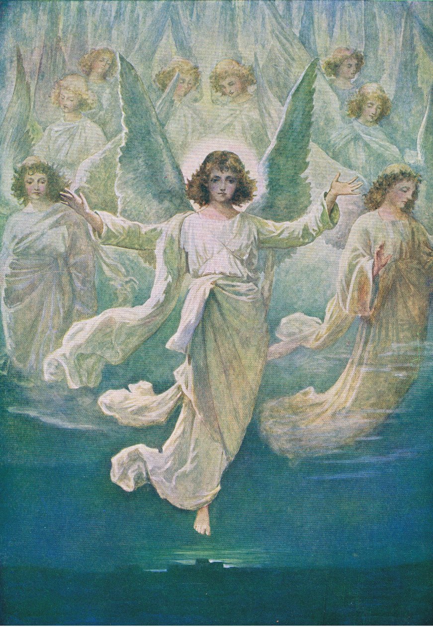 O Coro Anjo, do Livro de Gravuras da Bíblia publicado por Thomas Nelson, c.1950 de William Henry Margetson