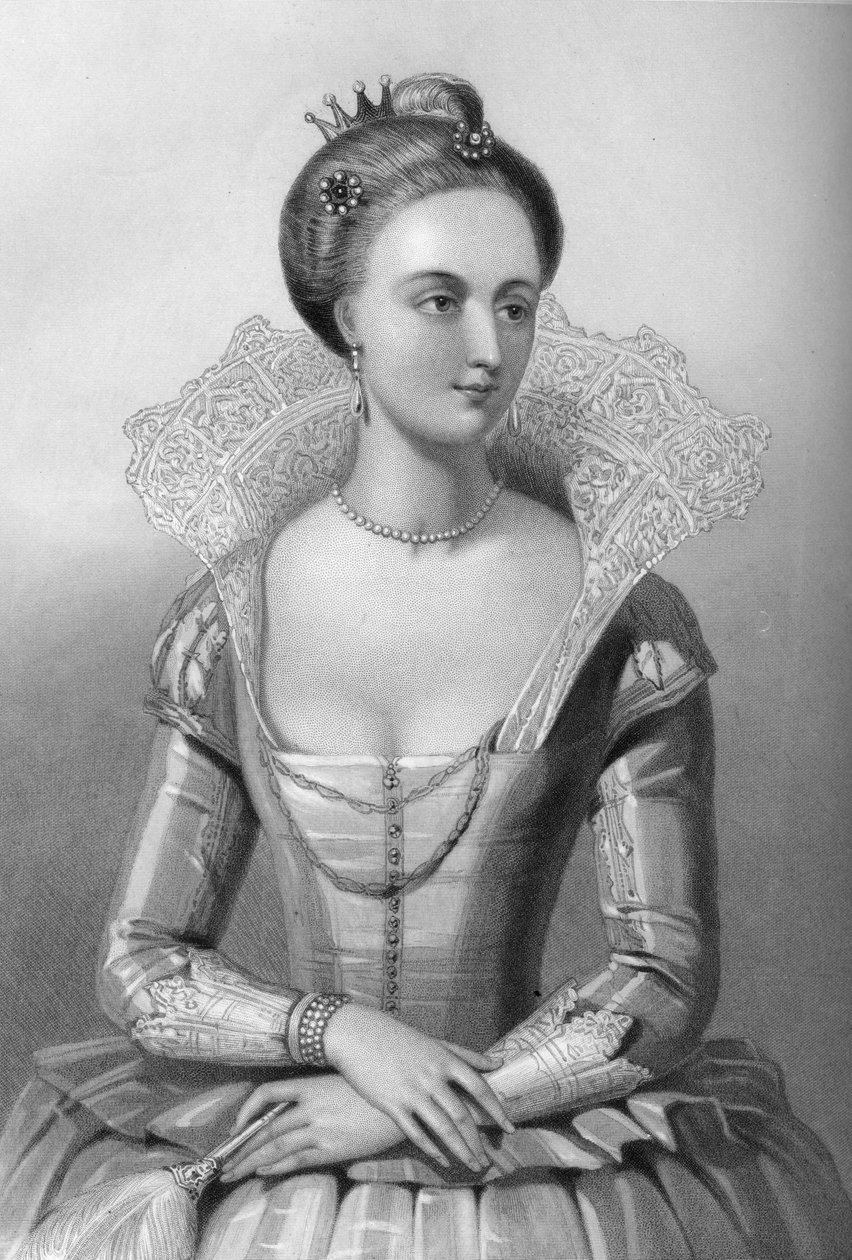 Ana da Dinamarca 1665-1714, rainha consorte do rei Jaime I, 1851. de William Henry Mote