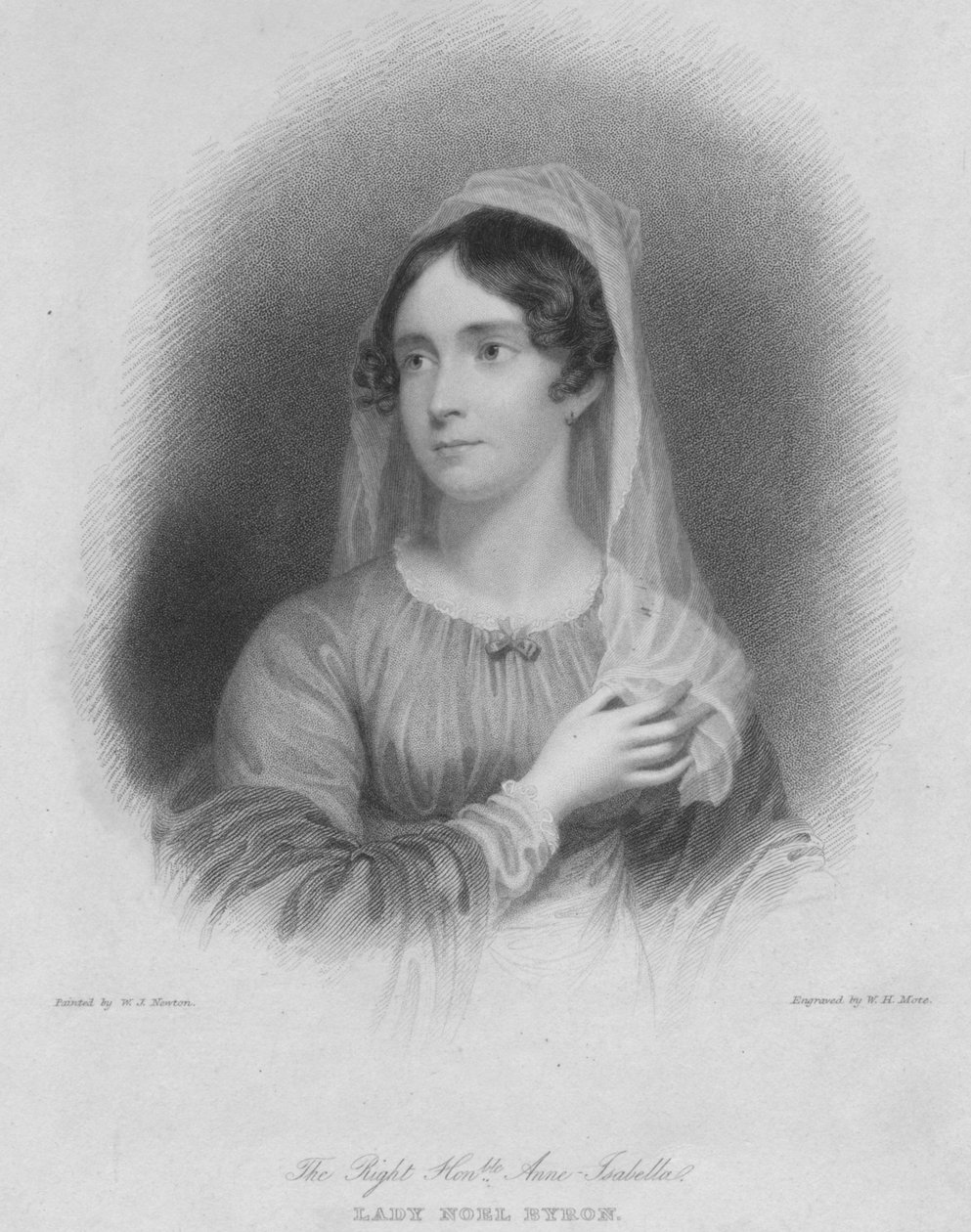 A Honorável Anne Isabella Lady Noel Byron, esposa do poeta George Gordon Byron, mais comum de William Henry Mote