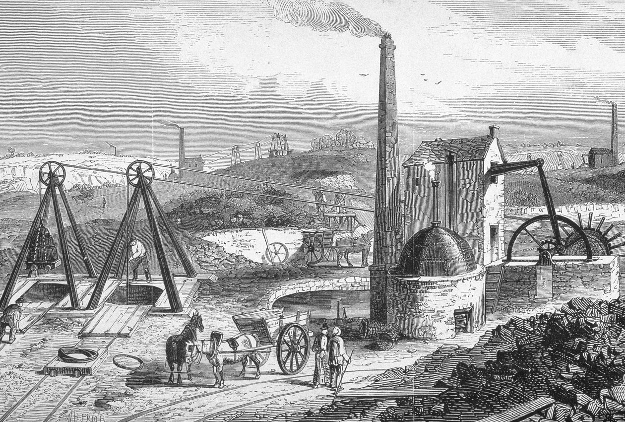 Staffordshire Colliery de &39;Cyclopaedia of Useful Arts und Manufactures&39;, editado por Charles Tomlinson, c.1880s de William Henry Prior