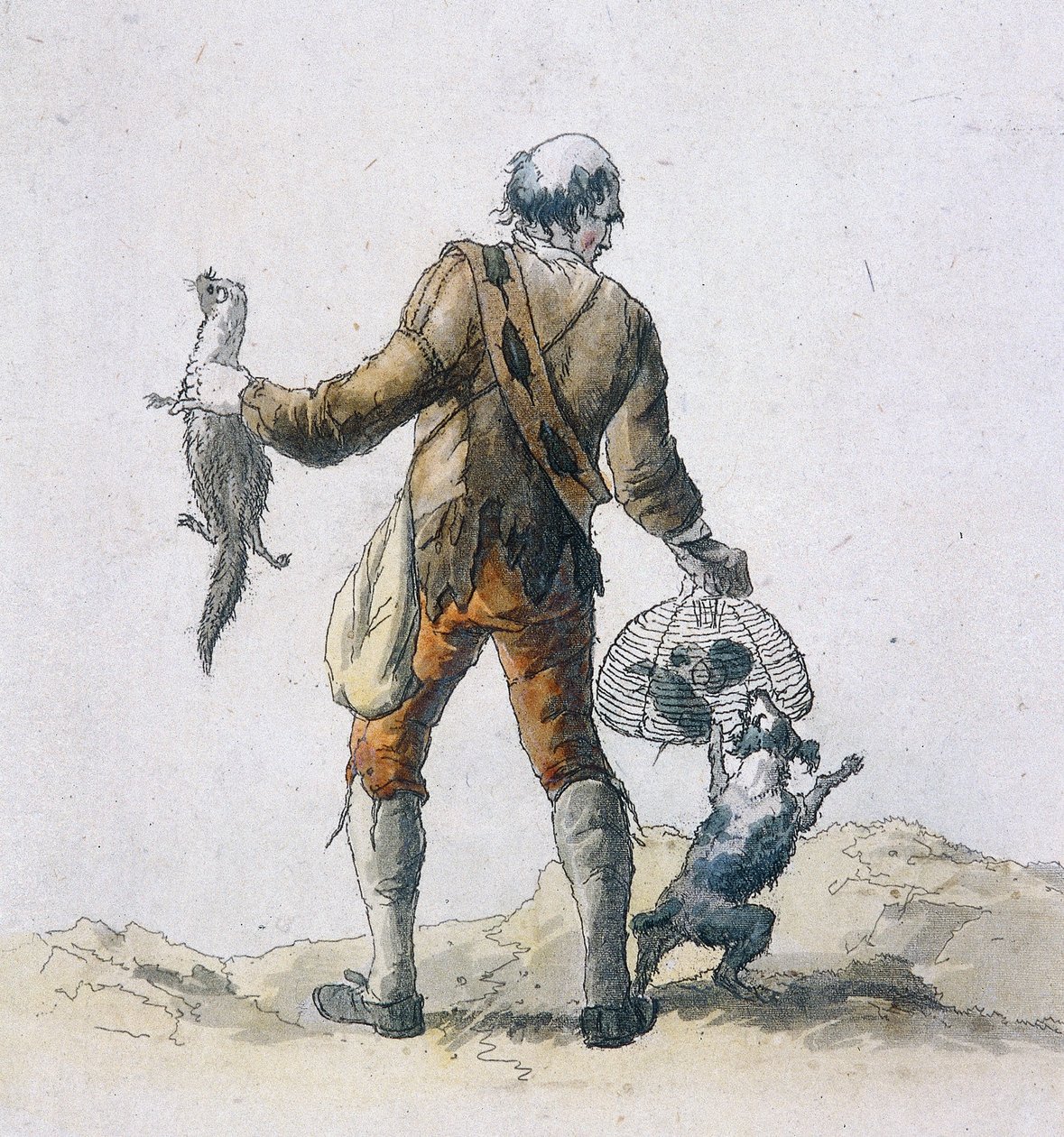 Um caçador de ratos, Personagens provinciais, 1804 de William Henry Pyne