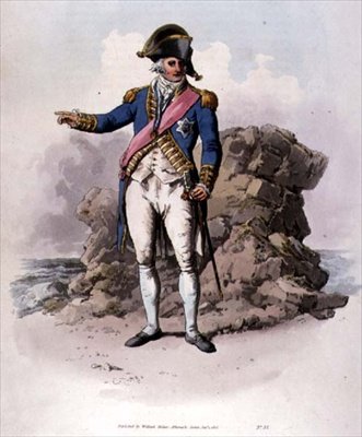 Almirante em uniforme completo, vestindo a Ordem de Banho da 