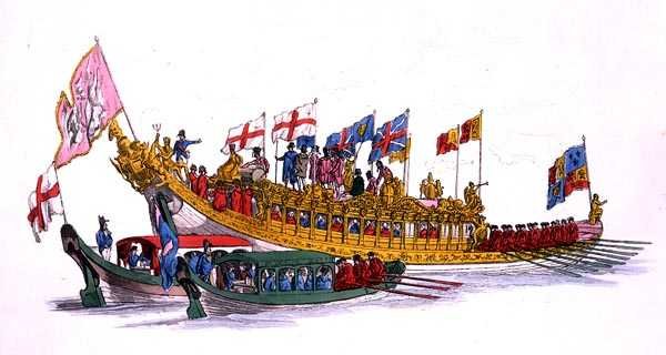 City State Barge, de "Costume of Great Britain", publicado por William Miller de William Henry Pyne