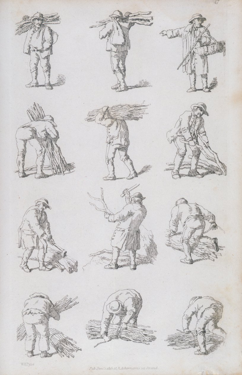 Ilustração de &39;Gravuras de figuras rústicas: para o embelezamento da paisagem&39;, 1815 de William Henry Pyne