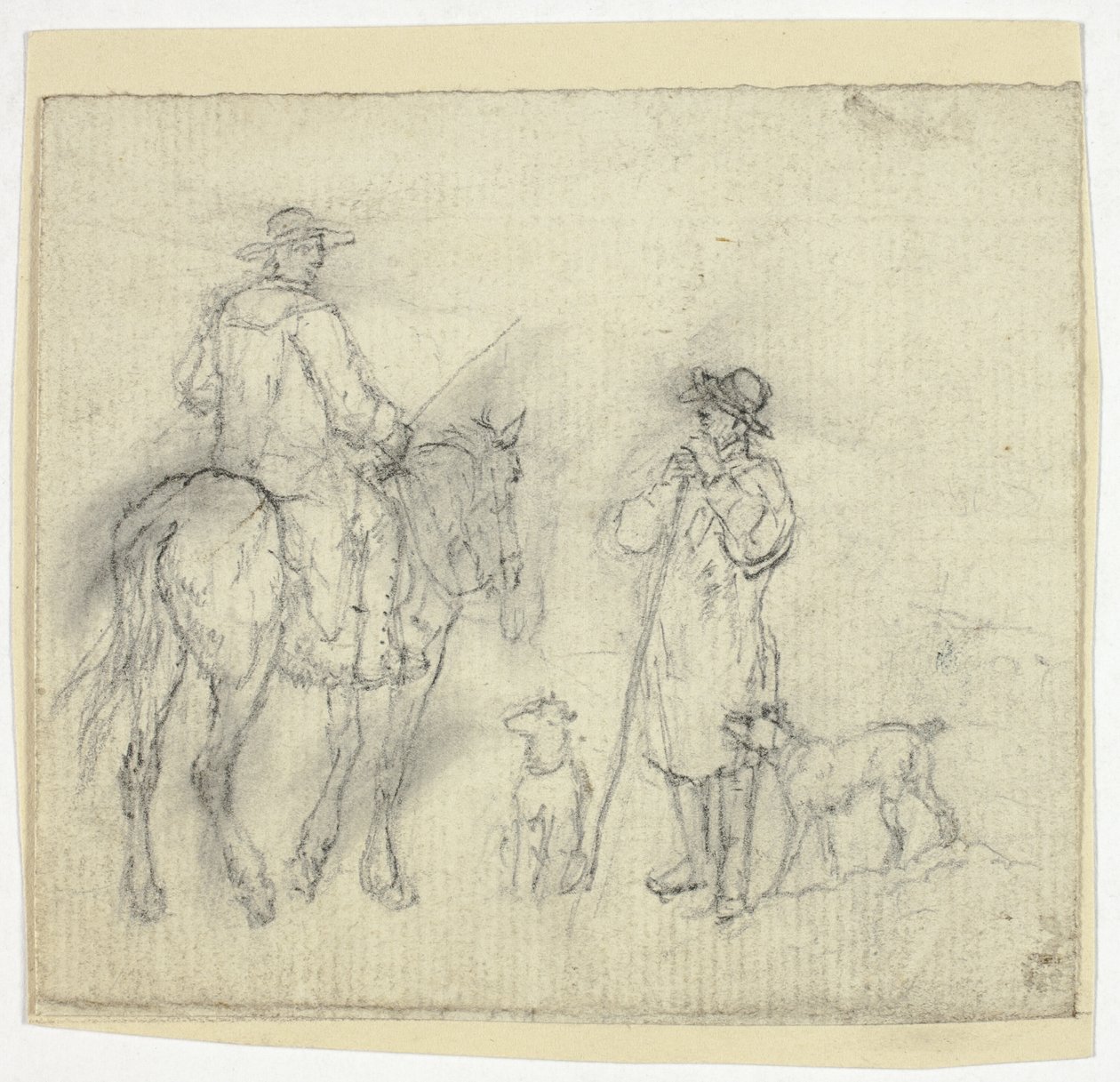 Homem com cães e outro a cavalo de William Henry Pyne