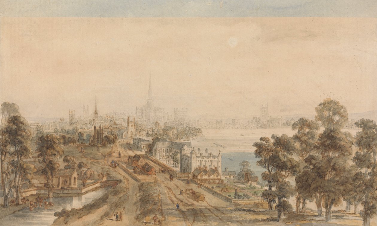 Velha Londres, Vista de St. James Park Looking East de William Henry Pyne