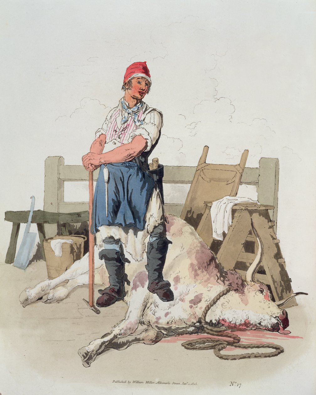 Slaughterman, de &39;Costume of Great Britain&39;, publicado por William Miller, 1805 de William Henry Pyne