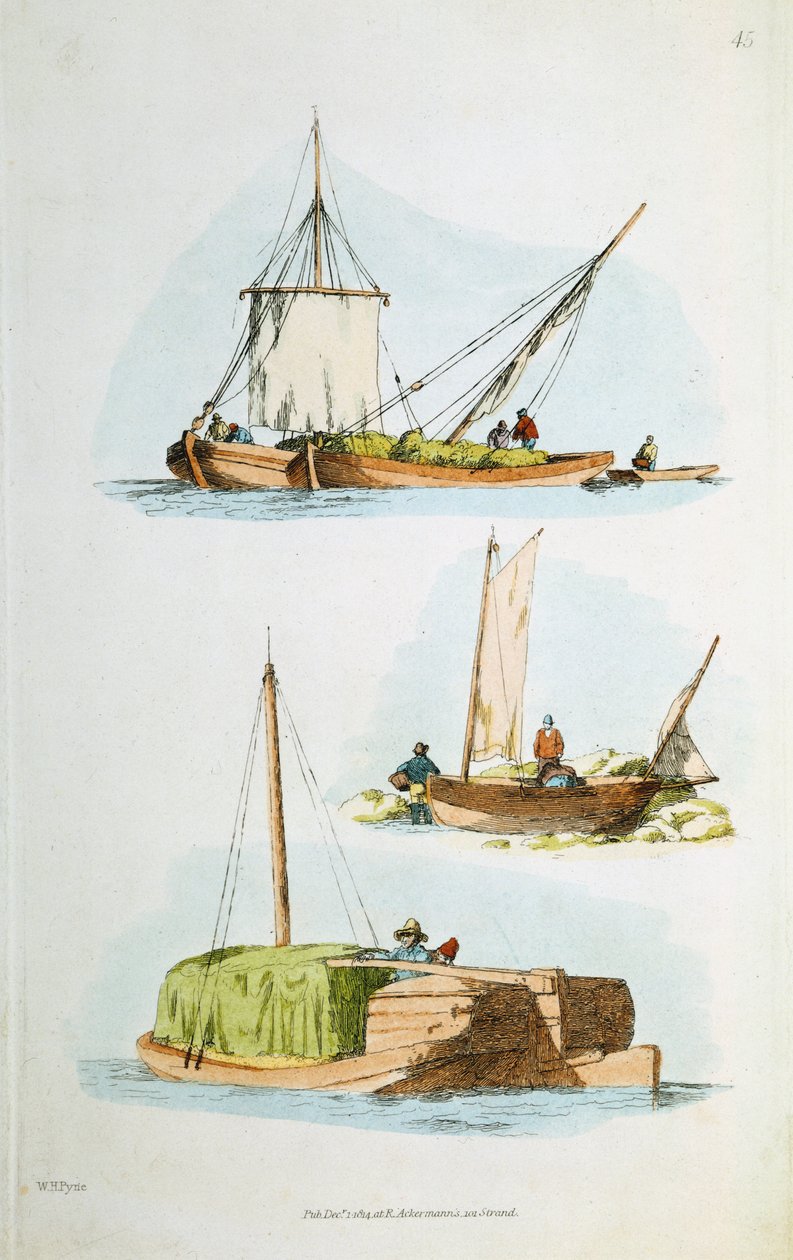 Barcos tradicionais de Norfolk, 1814 de William Henry Pyne