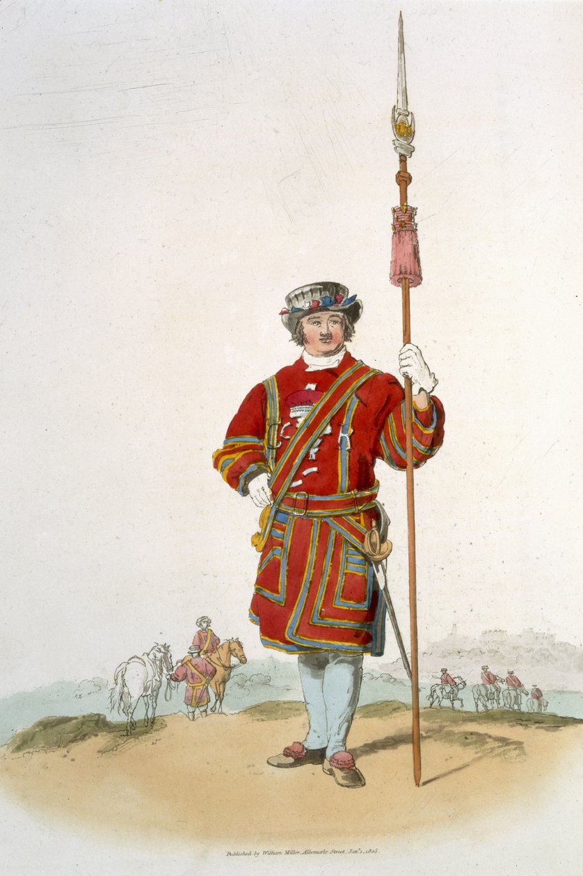 Yeoman da Guarda do Rei, de &39;Costume of Great Britain&39;, publicado por William Miller, 1805 de William Henry Pyne