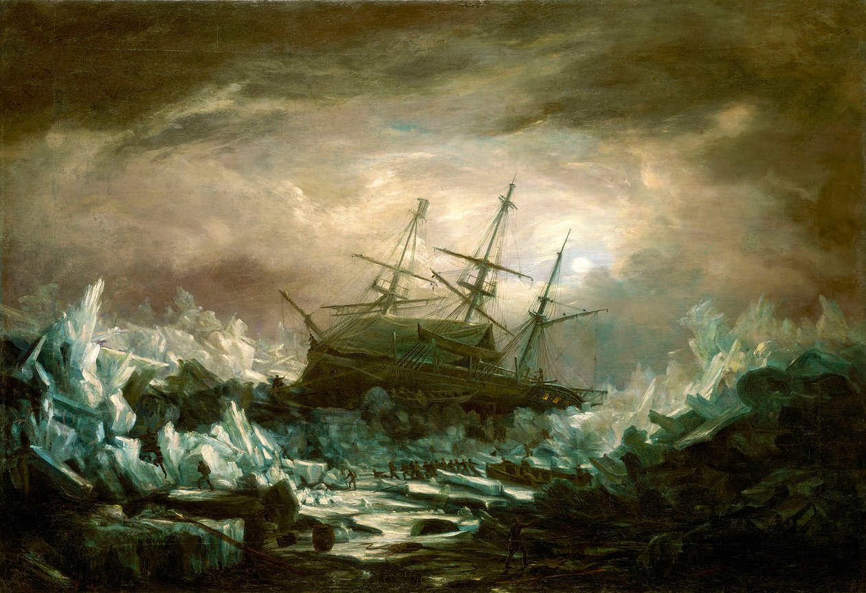 Posição perigosa do HMS "Terror", capitão Back, nas regiões árcticas no verão de 1837 de William Henry Smyth