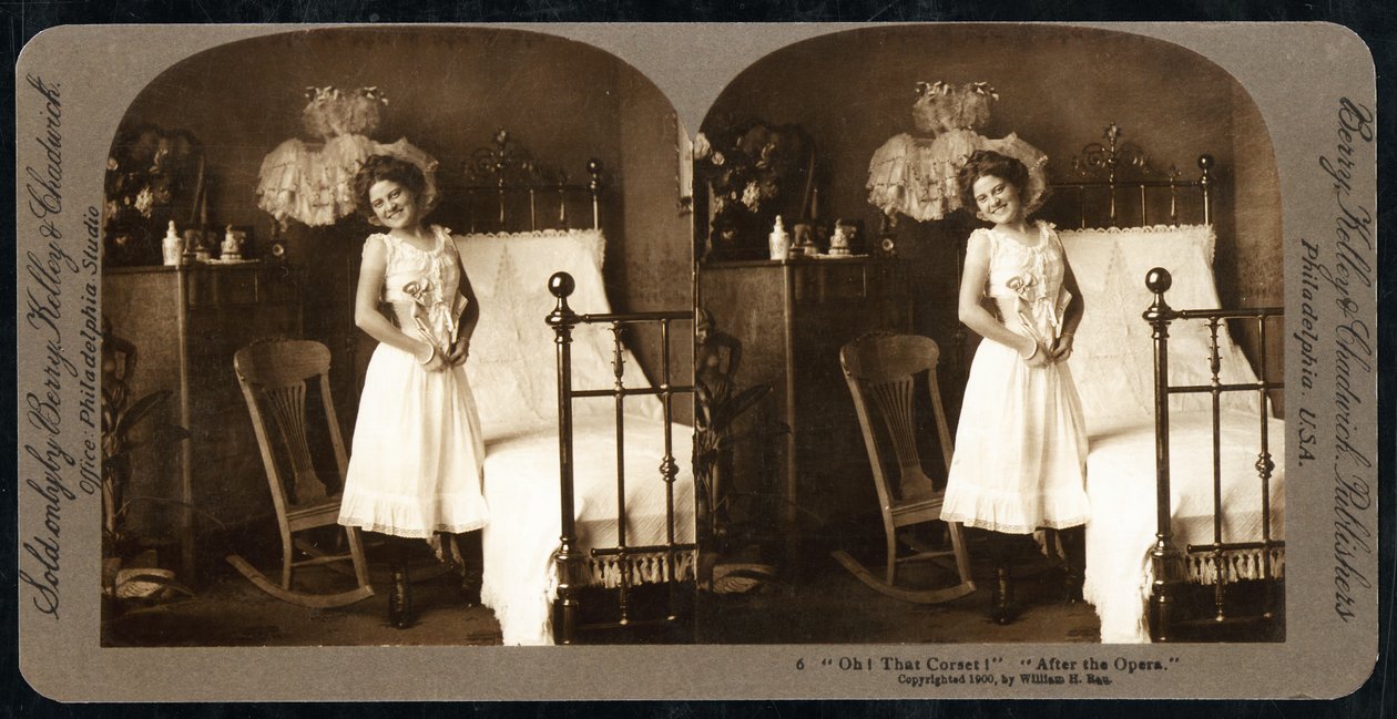 Oh que espartilho após a ópera, c.1900 (foto sépia) (ver também 473263) de William Herman Rau