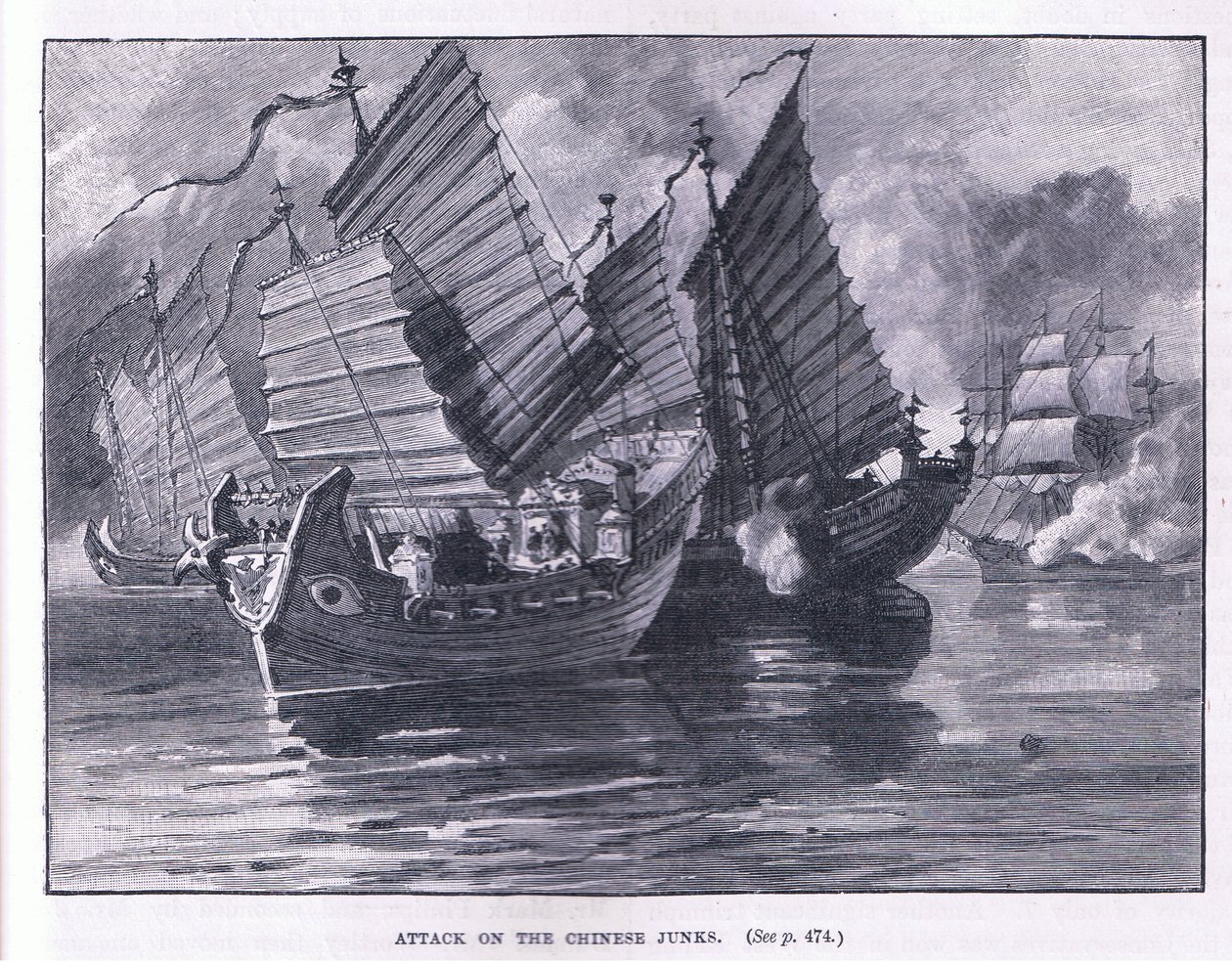 Ataque aos juncos chineses em 1841 de William Heysham Overend