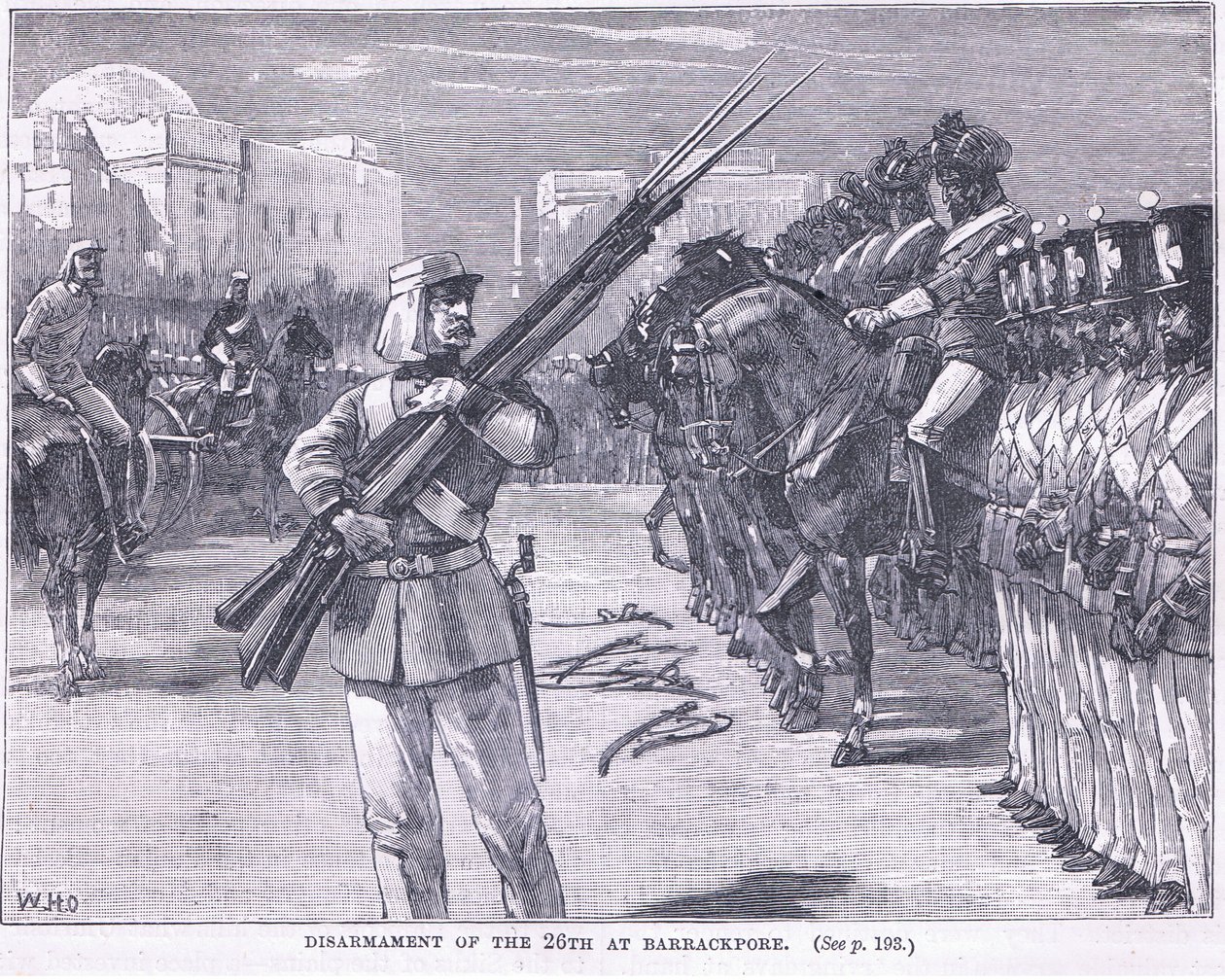 Desarmamento do dia 26 em Barrackpore 1857 AD de William Heysham Overend