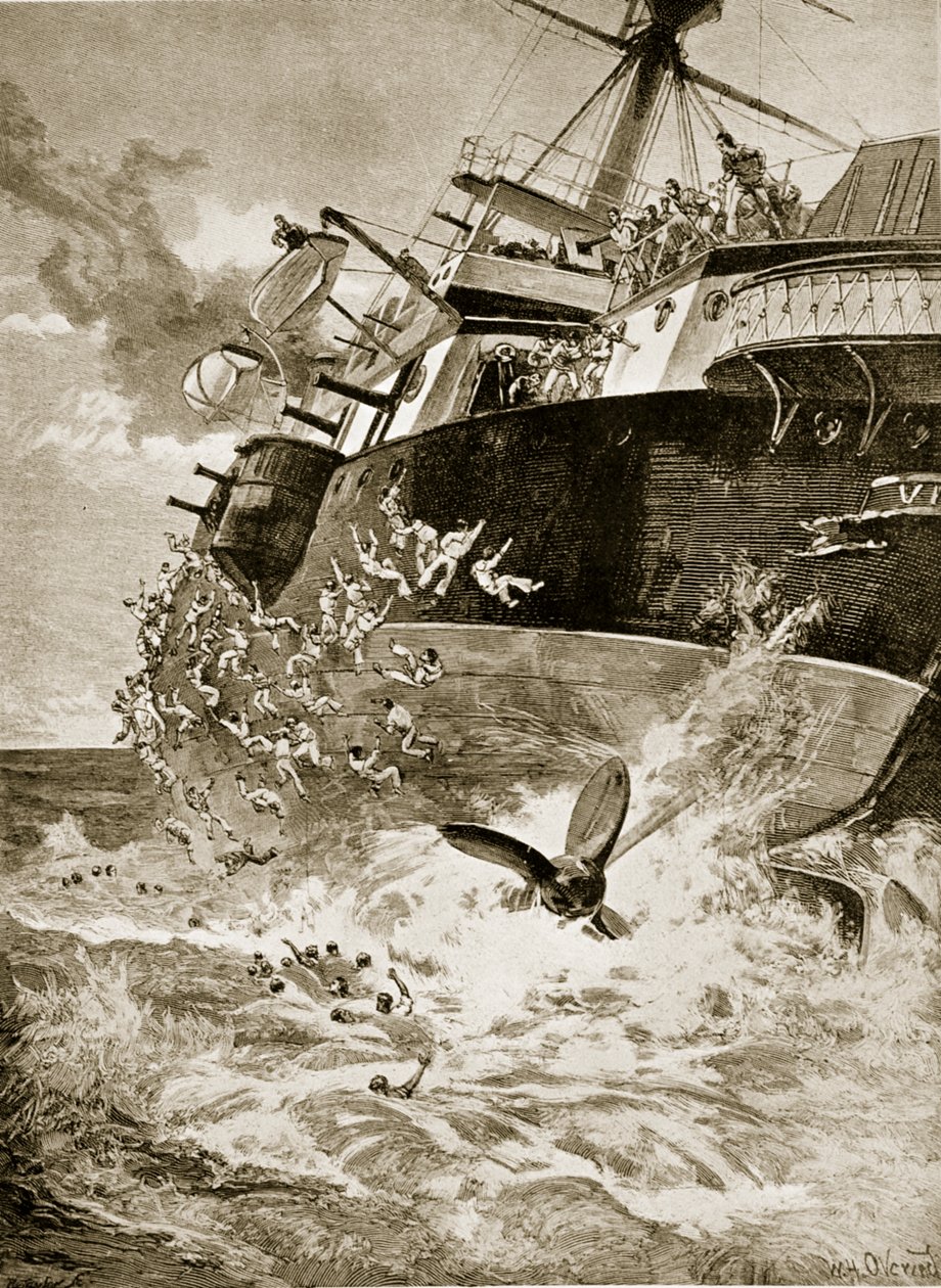 HMS Victoria emborcando, 22 de junho de 1893 de William Heysham Overend