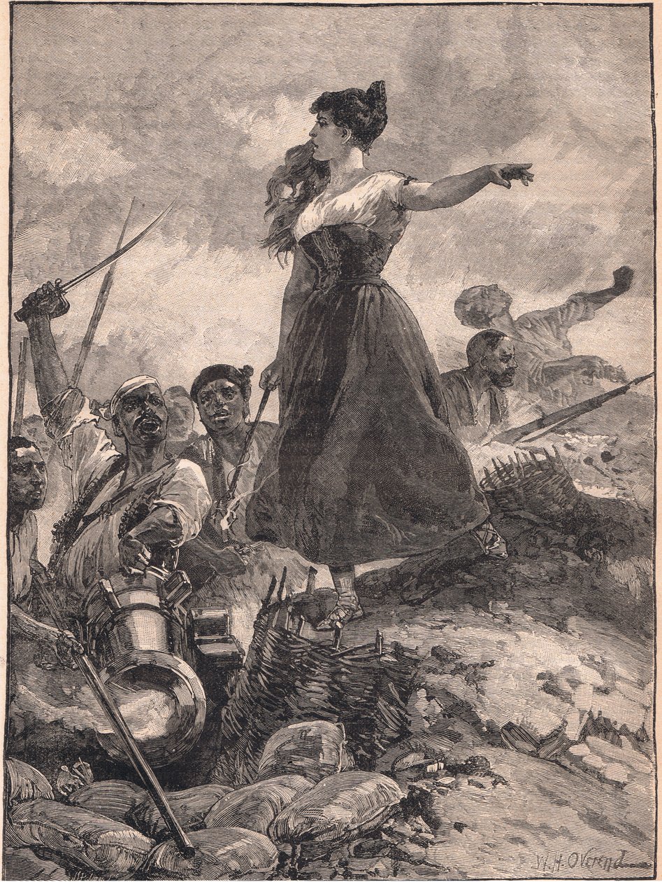 Heroísmo da Donzela de Sragossa AD 1808 de William Heysham Overend