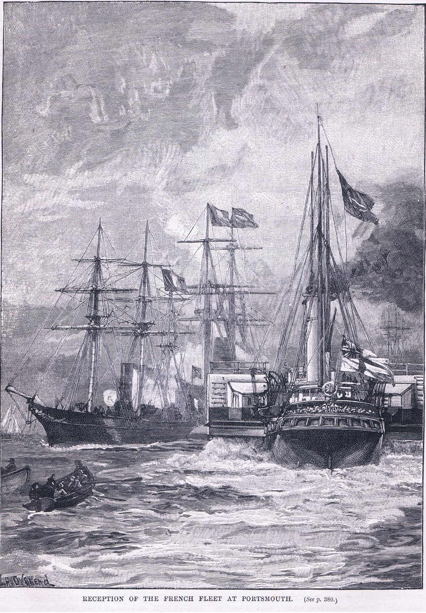 Recepção da frota francesa em Portsmouth 1865 AD de William Heysham Overend