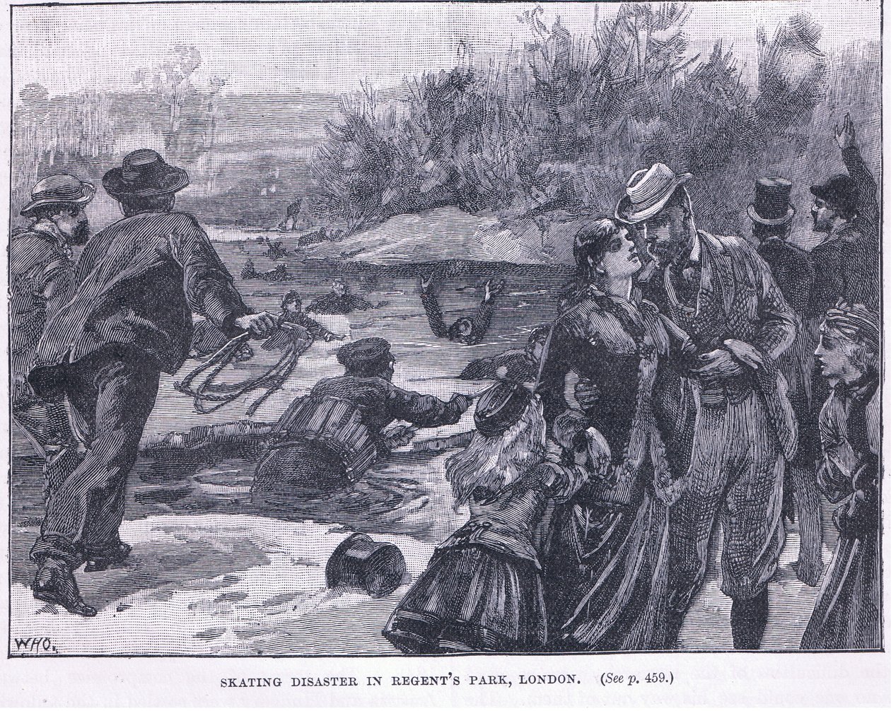 Desastre de patinação no Regents Park, Londres 1868 AD de William Heysham Overend