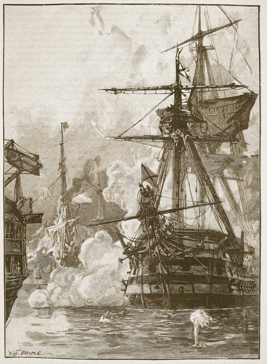 O ataque russo em Sinope, ilustração de &39;História Ilustrada de Cassell da Inglaterra&39; (foto sépia) de William Heysham Overend