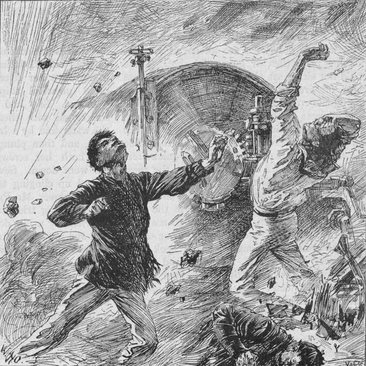 A concha estourou entre suas armas de arco, 1902 de William Heysham Overend