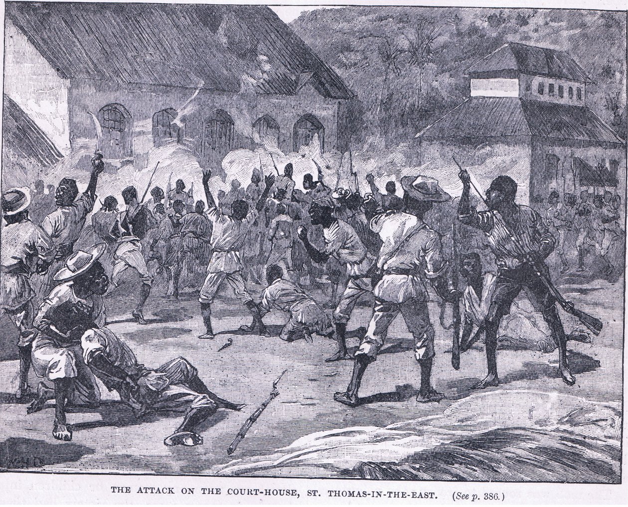 O ataque na casa de cout, St Thomas no leste, Jamaica de William Heysham Overend