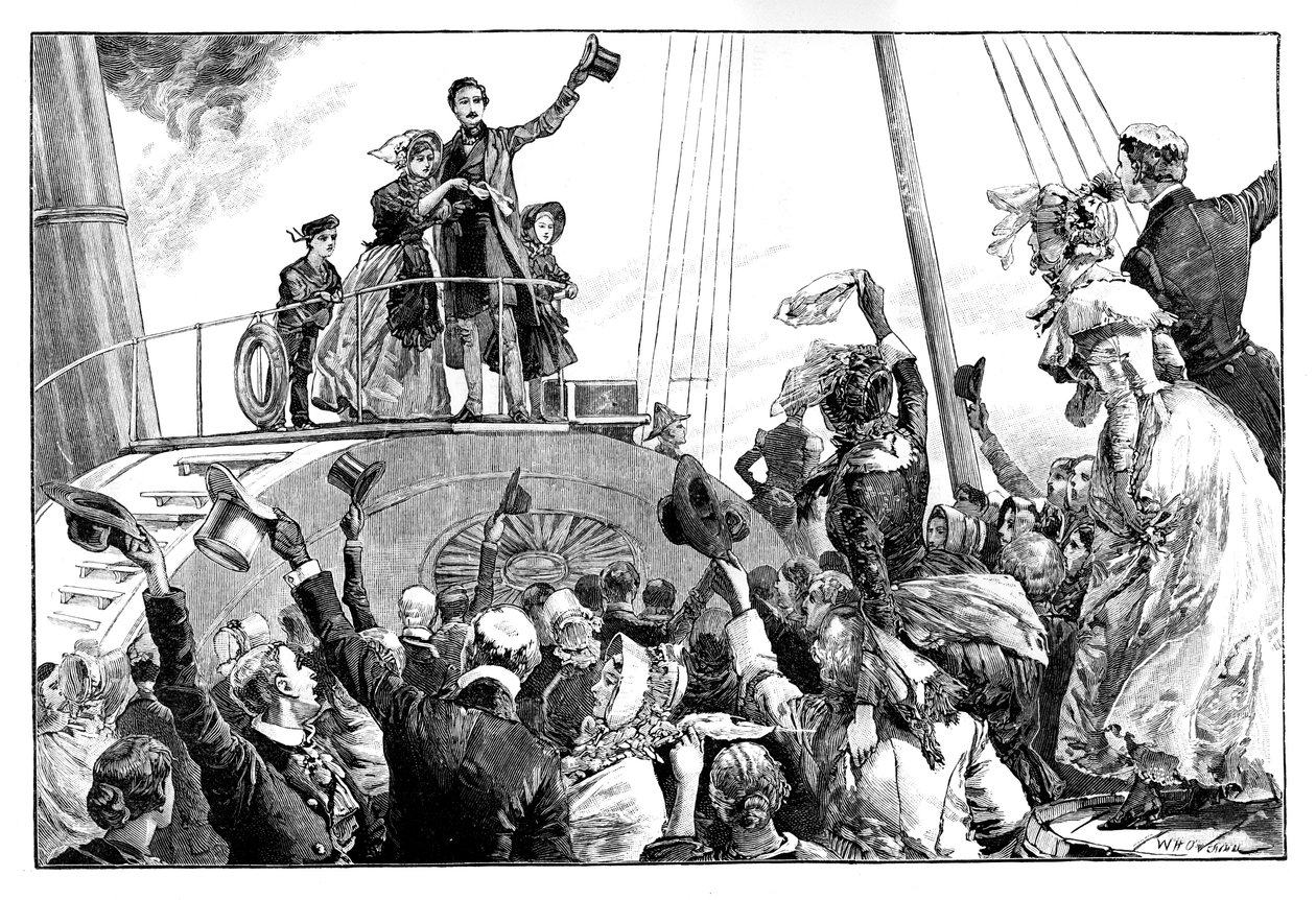 A rainha que sai de Kingstown, visita real à Irlanda, c1849, 1888. de William Heysham Overend