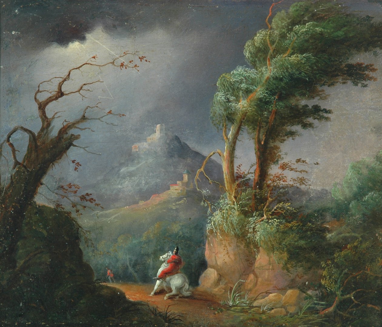 Uma tempestade (pintura a óleo a bordo) de William Hilton