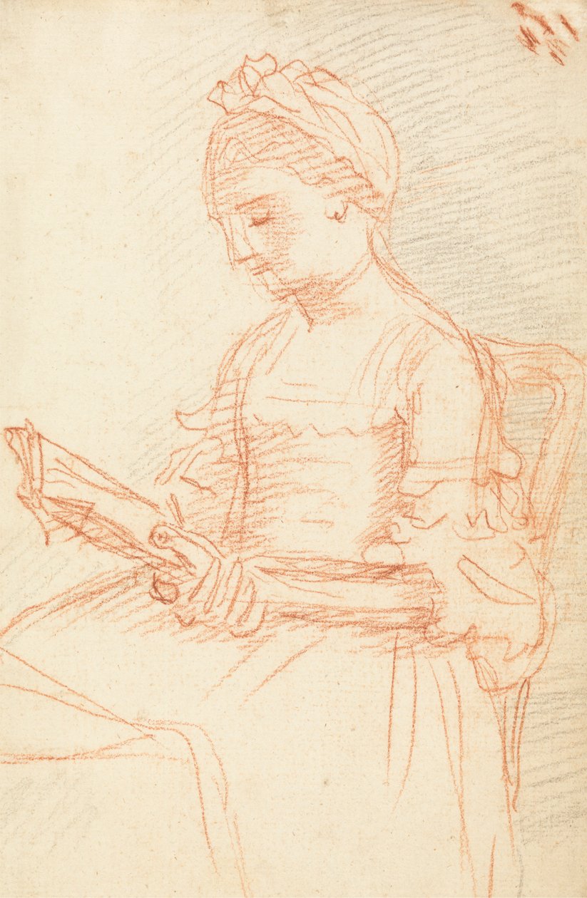 Senhora sentada com livro de William Hoare